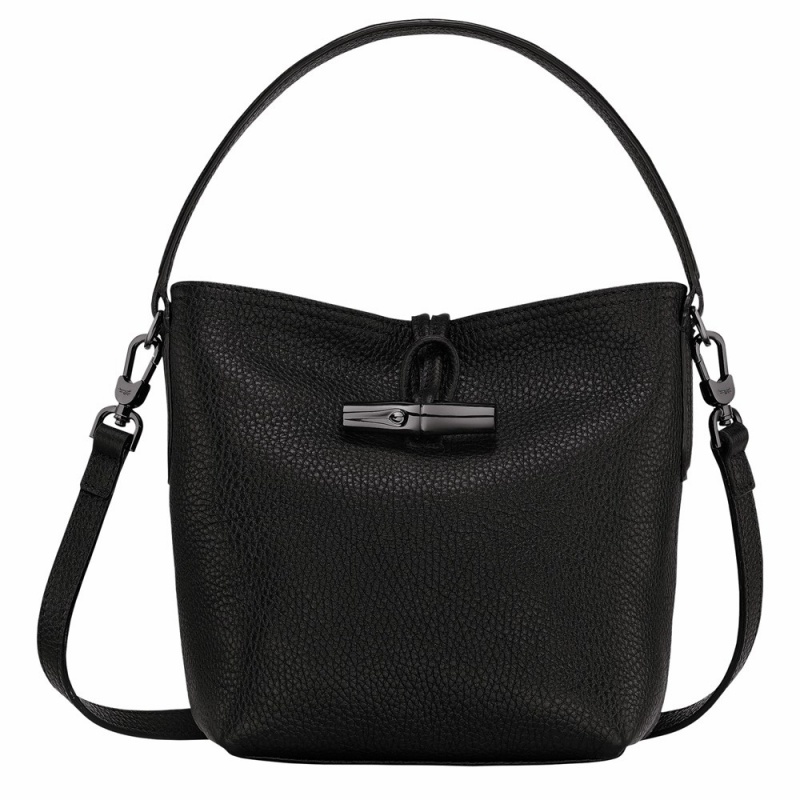 Black Longchamp Roseau Essential XS Women's Bucket Bags